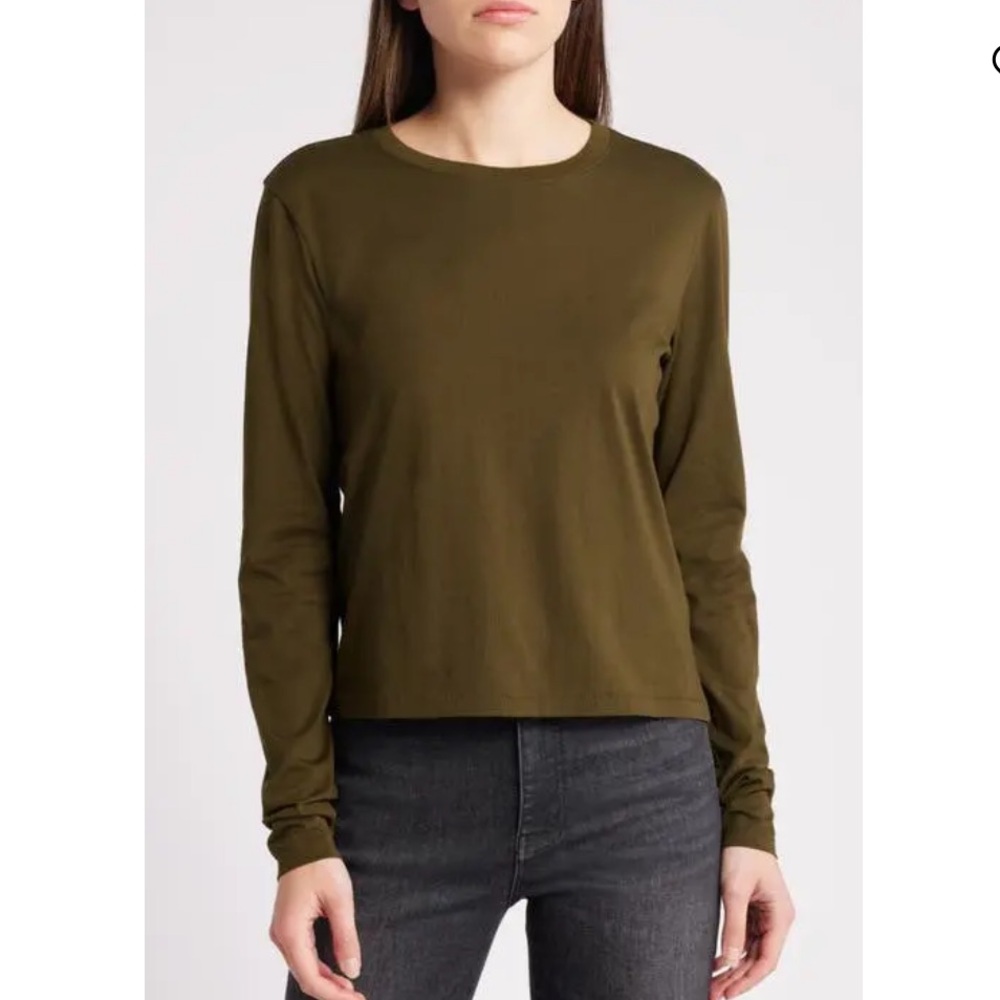 FRAME Cotton Crewneck Top - Rich Military
MSRP $128. Size L